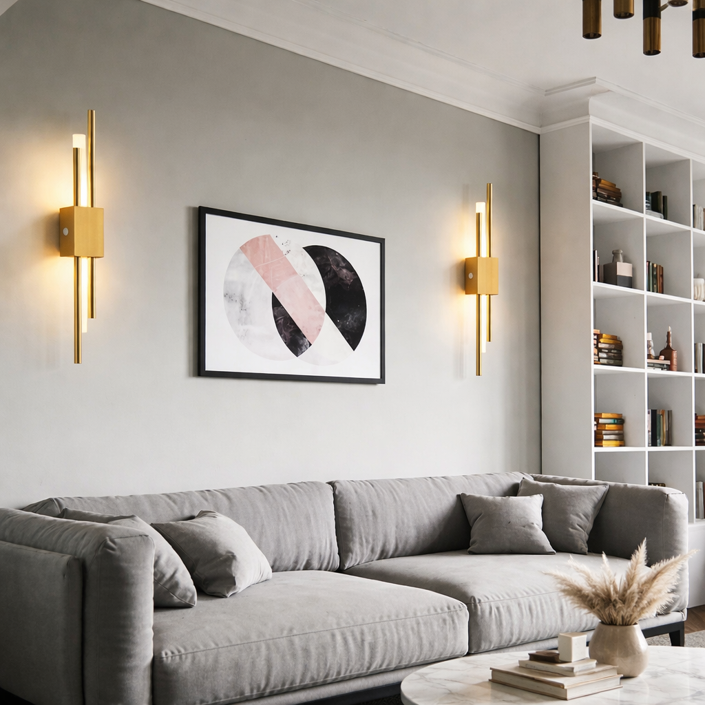 Applique Murale Parallèle Rechargeable Or