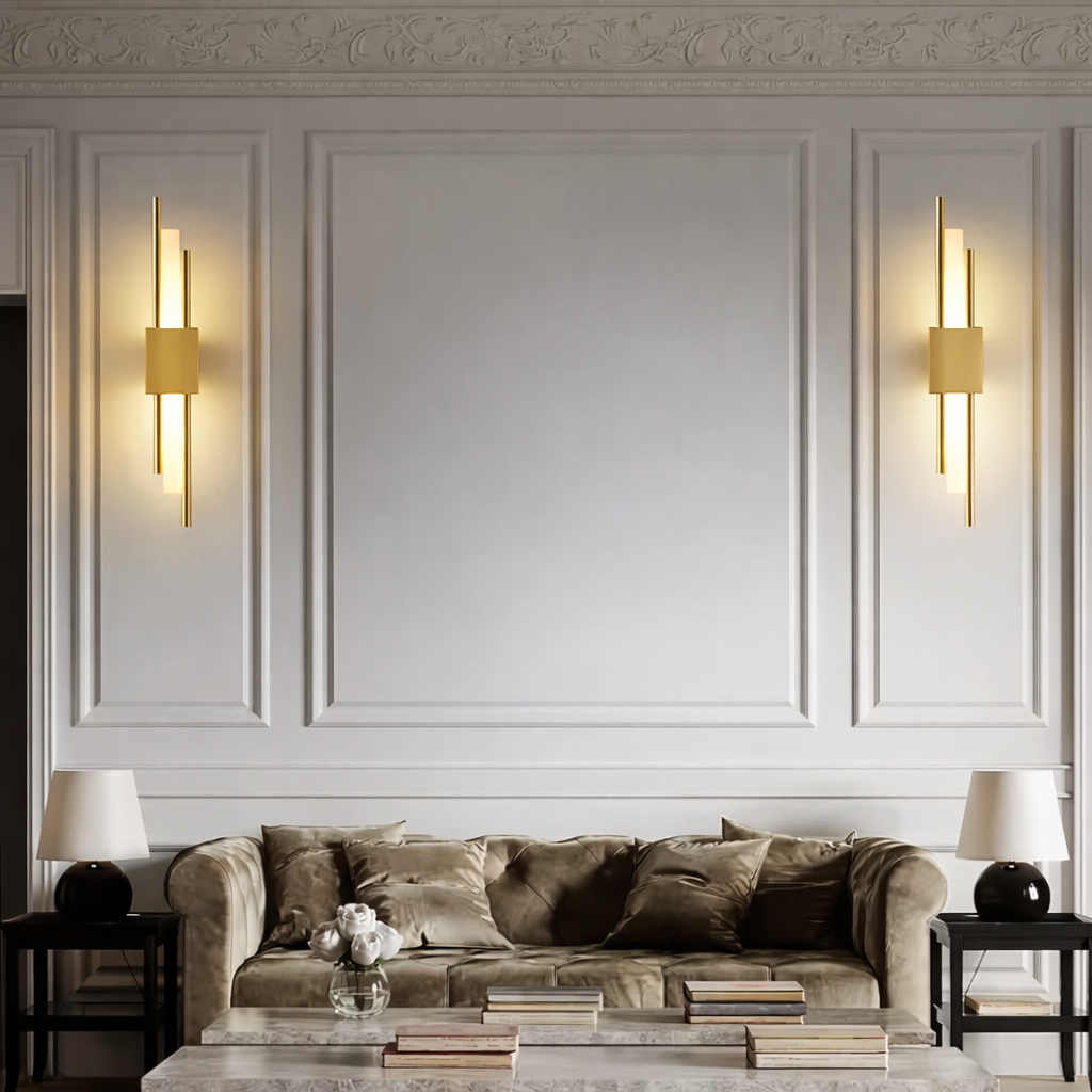 Applique Murale Parallèle Rechargeable Or