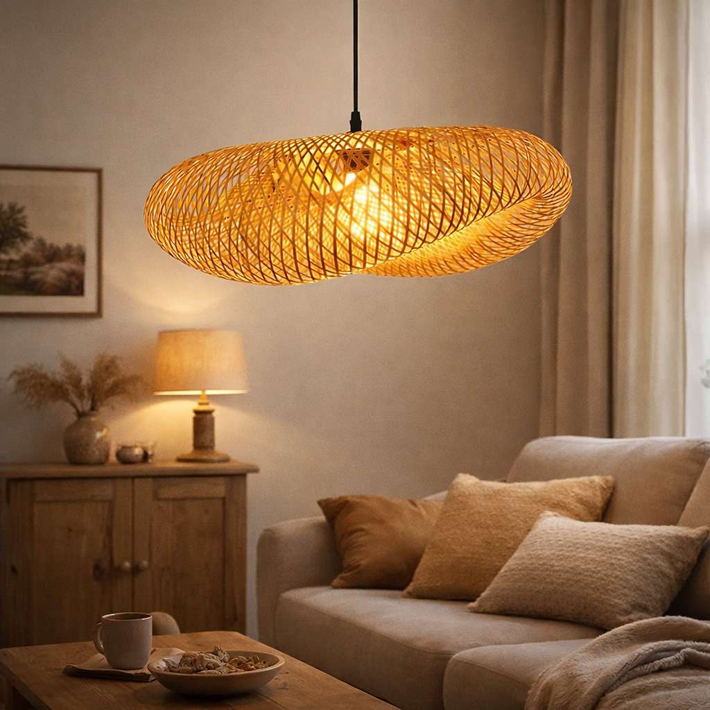 Suspension Bambou style Old Retro