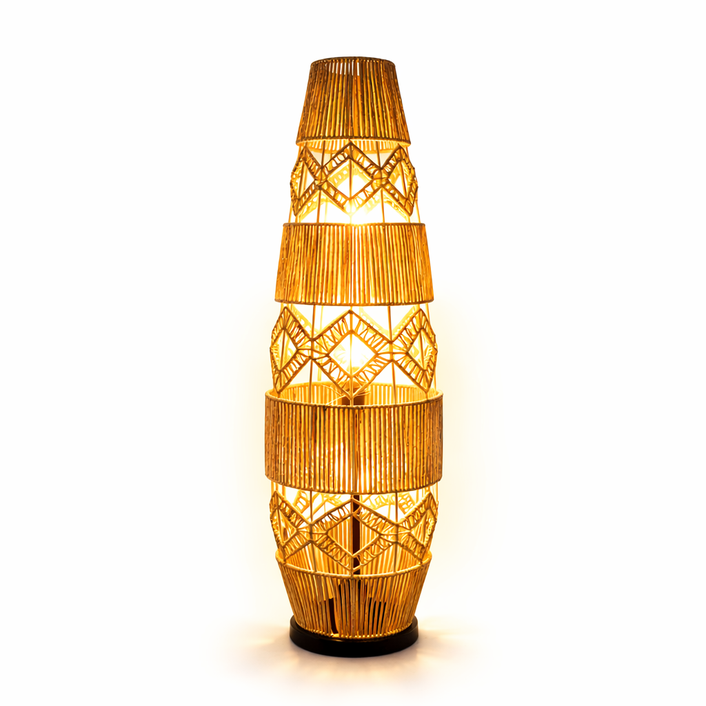 Lampe sur Pied en Osier Tressé