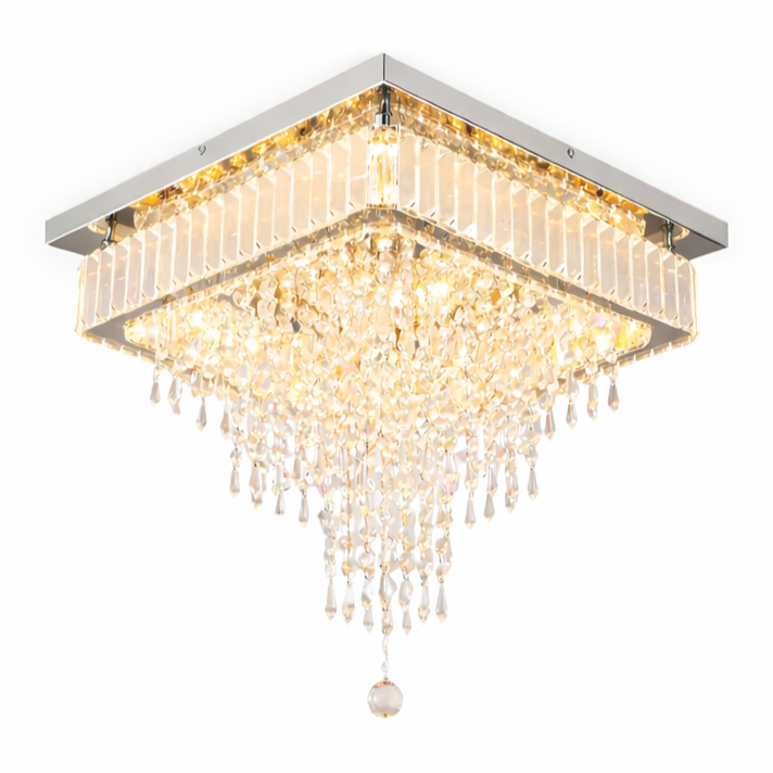 Lustre LED en Cristal Pendentif à Intensité Variable