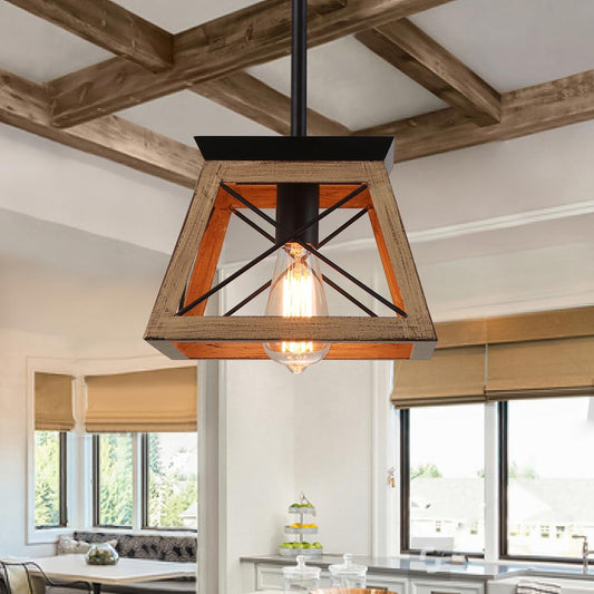 Suspension Luminaire Campagne Chic Rustique 1 Lumière Simple Mini pour Salle à Manger