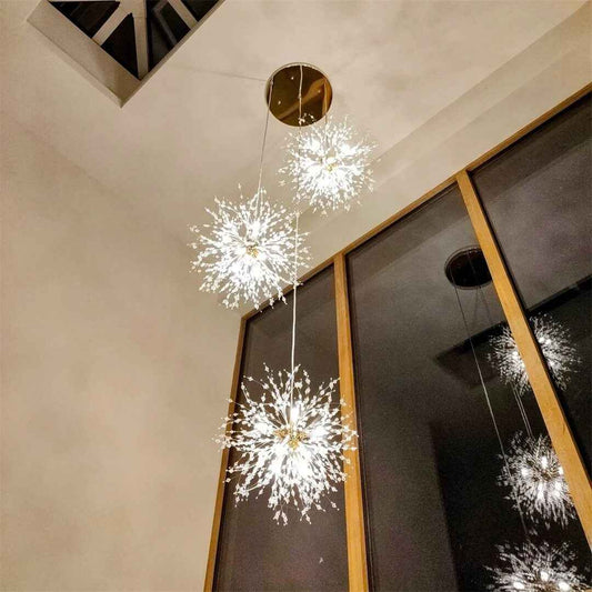 Lustre Moderne 24/40 Lumières Grand Sputnik Feu d'Artifice pour Salon