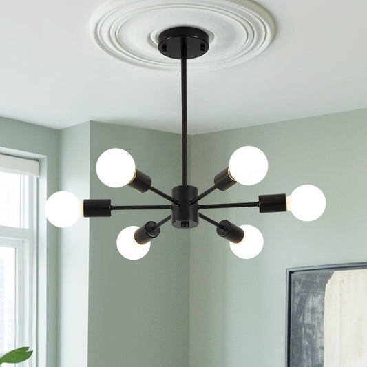 Lustre Salon Spoutnik 6 Lumières en Verre