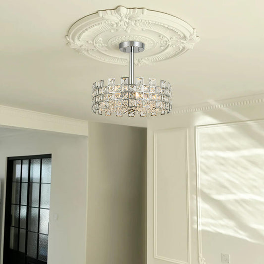 Plafonnier Cristal Semi-Encastré pour Salon