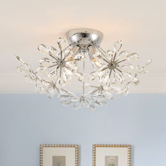 Plafonnier Salon Pissenlit en Cristal