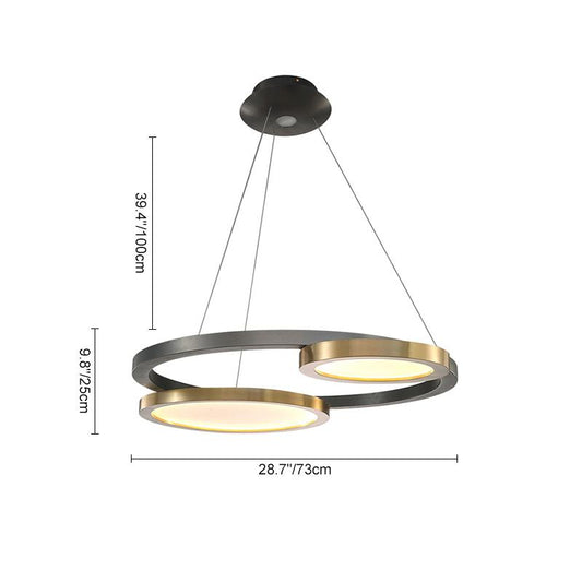 Lustre Salon Anneau en Métal 96 cm