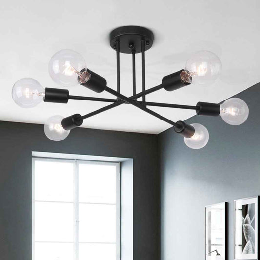 Plafonnier Moderne Six Luminaires Sputnik Sphère Semi-Encastré Luminaire