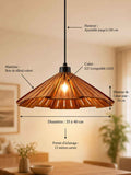 Suspension éventail bois, diamètre 35 à 40 cm, hauteur de tablier 10 cm