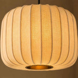 Suspension en lin côtelé Wabi-Sabi beige, vue rapprochée sur les rainures verticales