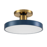 Plafonnier LED Bleu Acrylique Tambour Semi-Encastré pour Salle de Bain