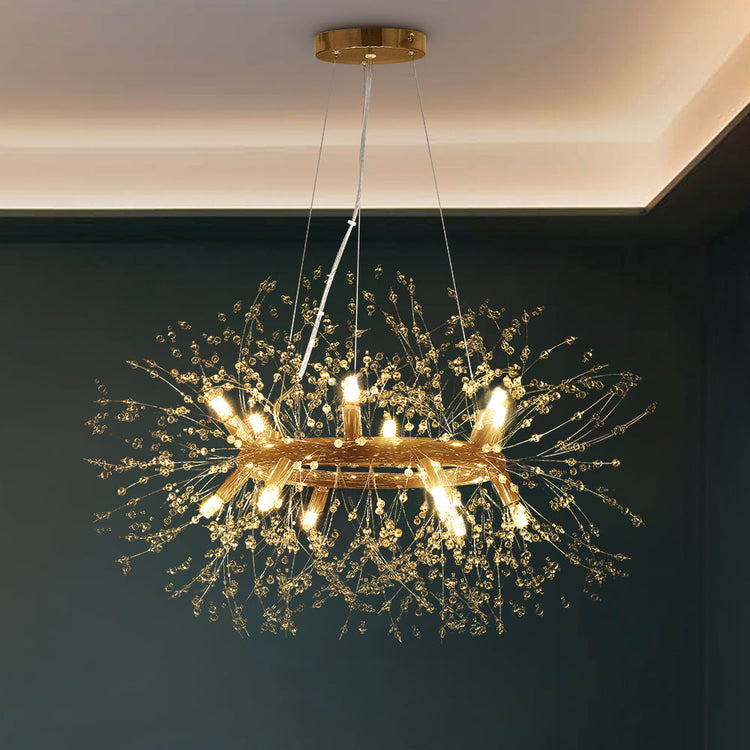 Lustre Salon Feu D'Artifice en Chrome
