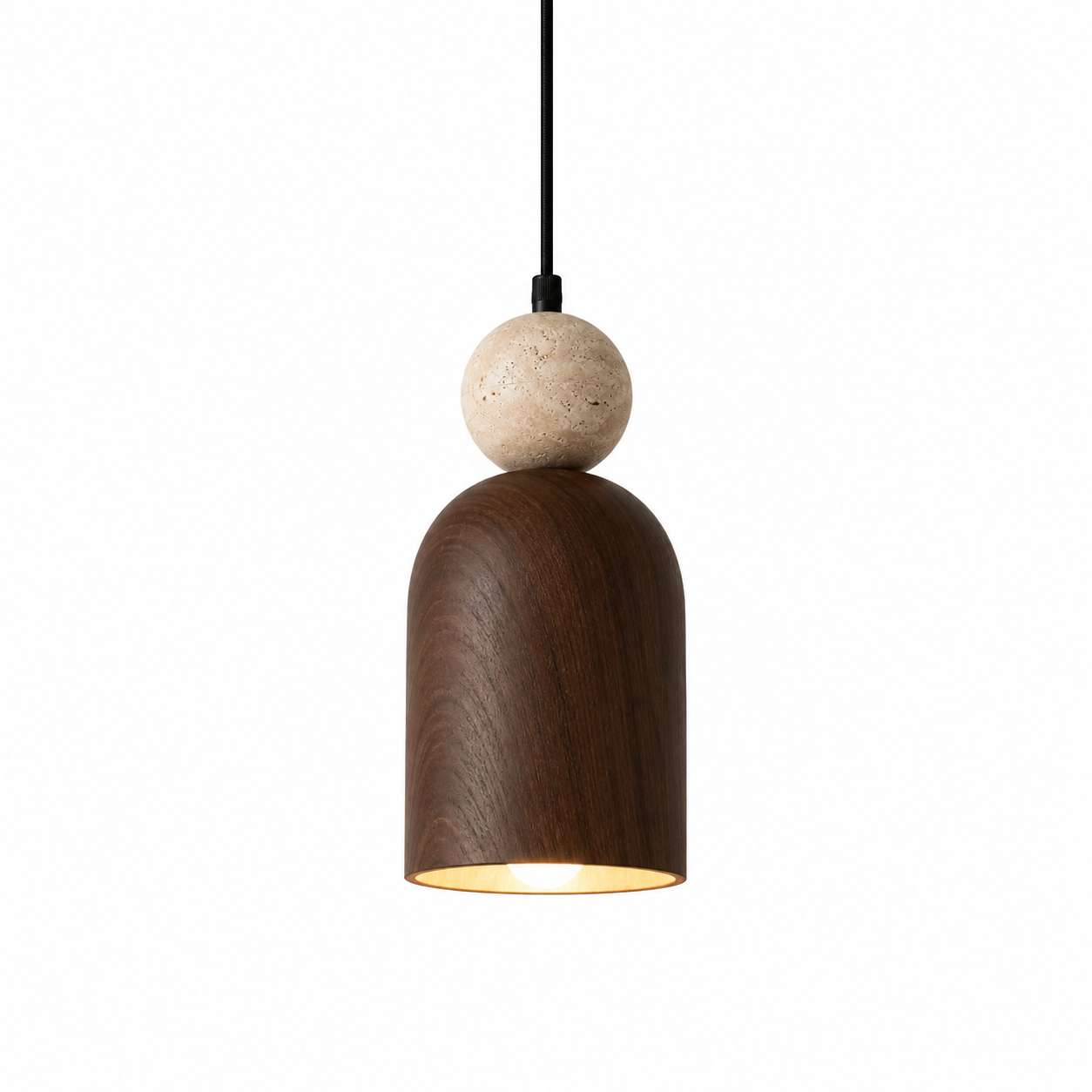 Suspension Bois et Pierre Naturel Bimatière