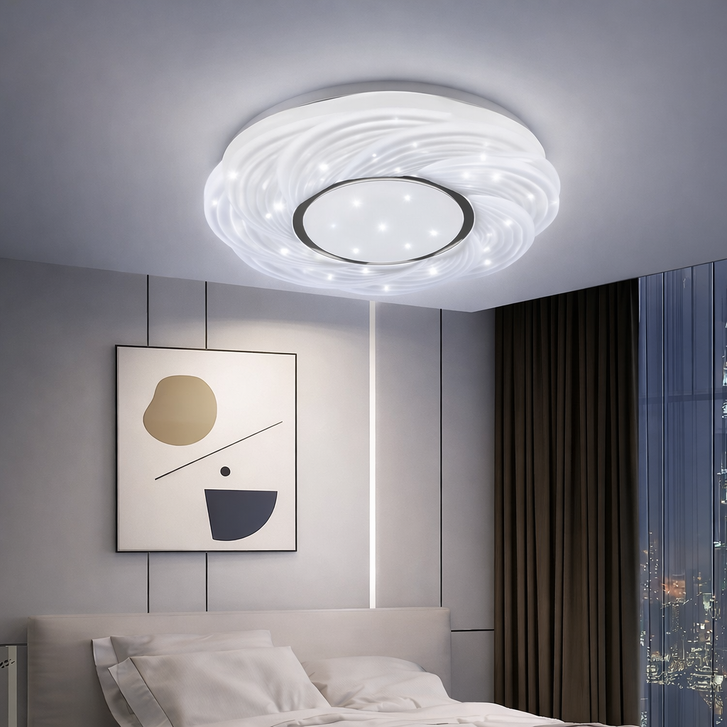 Plafonnier Rond Blanc Style Crème