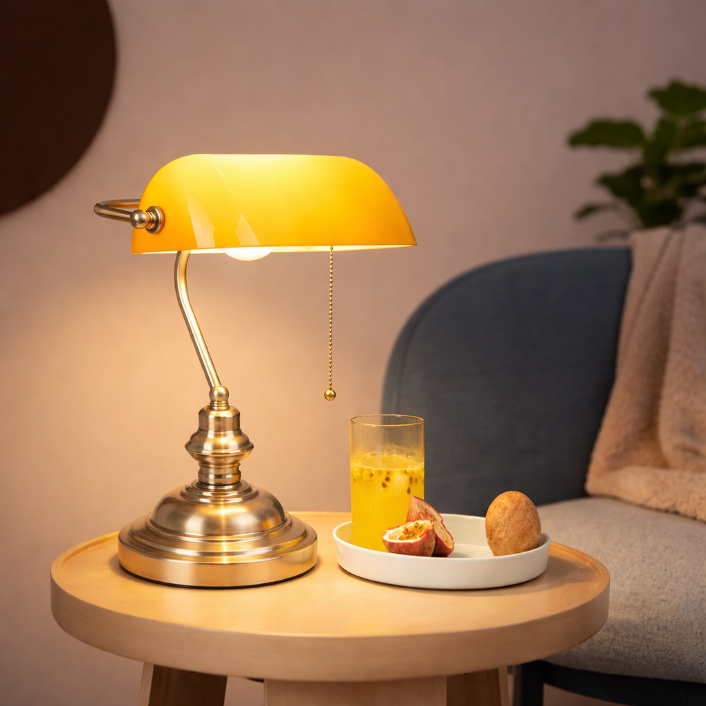 Lampe de Table en Bronze Vintage
