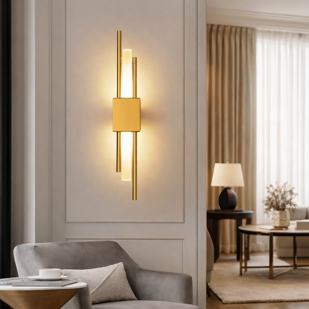 Applique Murale Parallèle Rechargeable Or