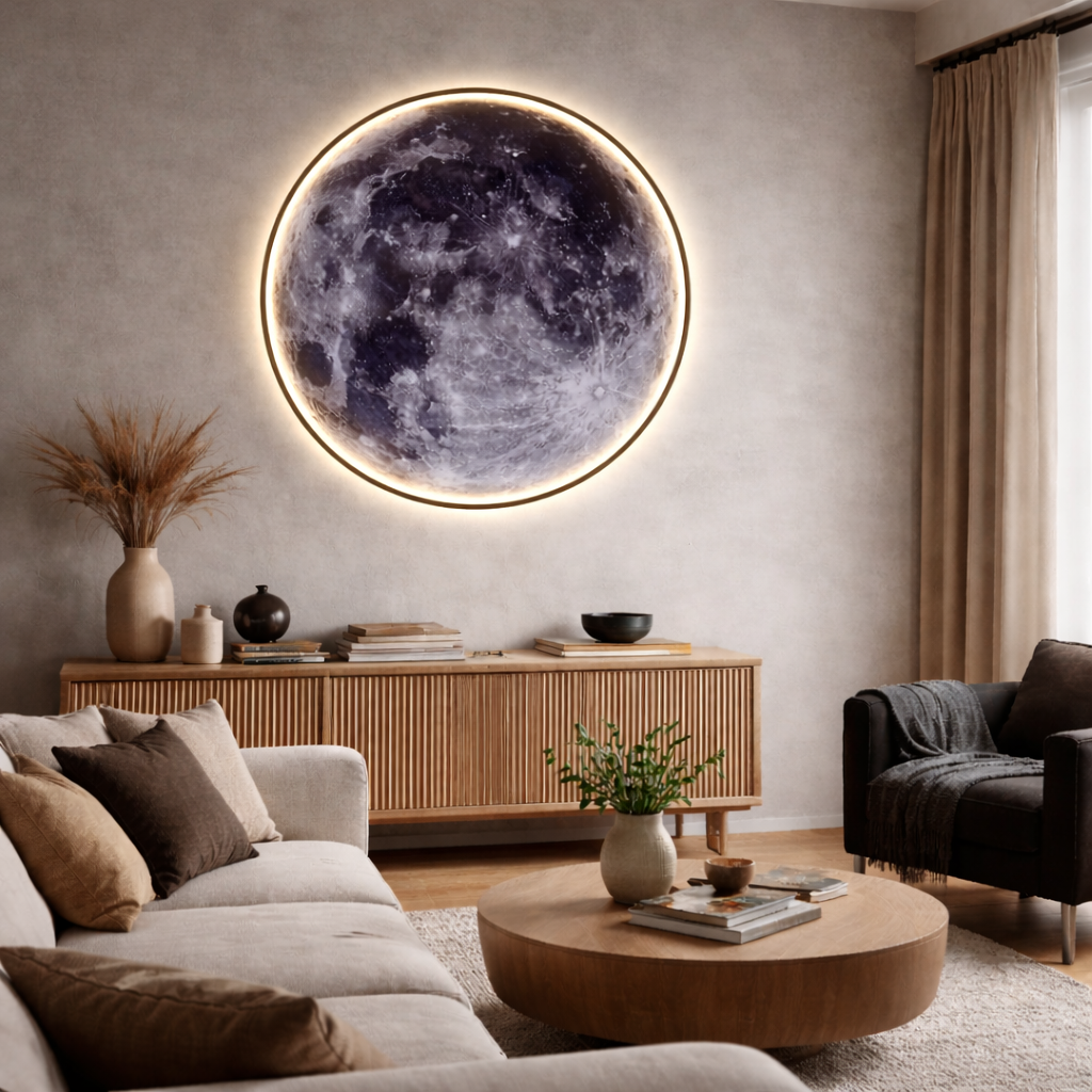 Applique Mural en Forme Lunaire à Intensité Variable