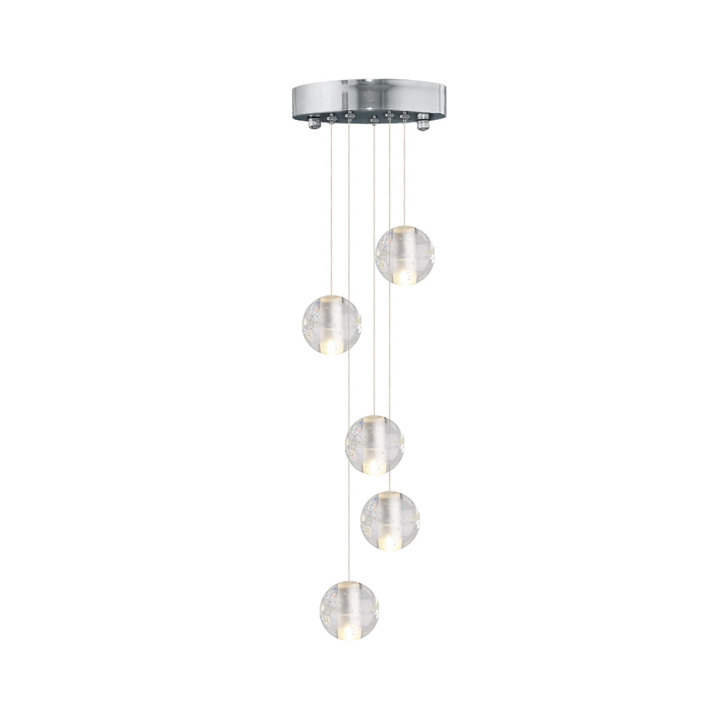 Suspension Cristal Globe Grappe pour Salle à Manger