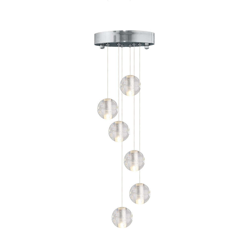 Suspension Cristal Globe Grappe pour Salle à Manger