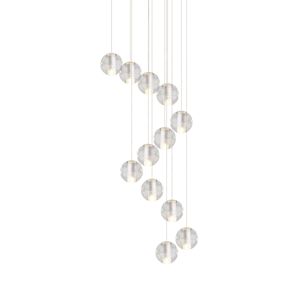 Suspension Cristal Globe Grappe pour Salle à Manger