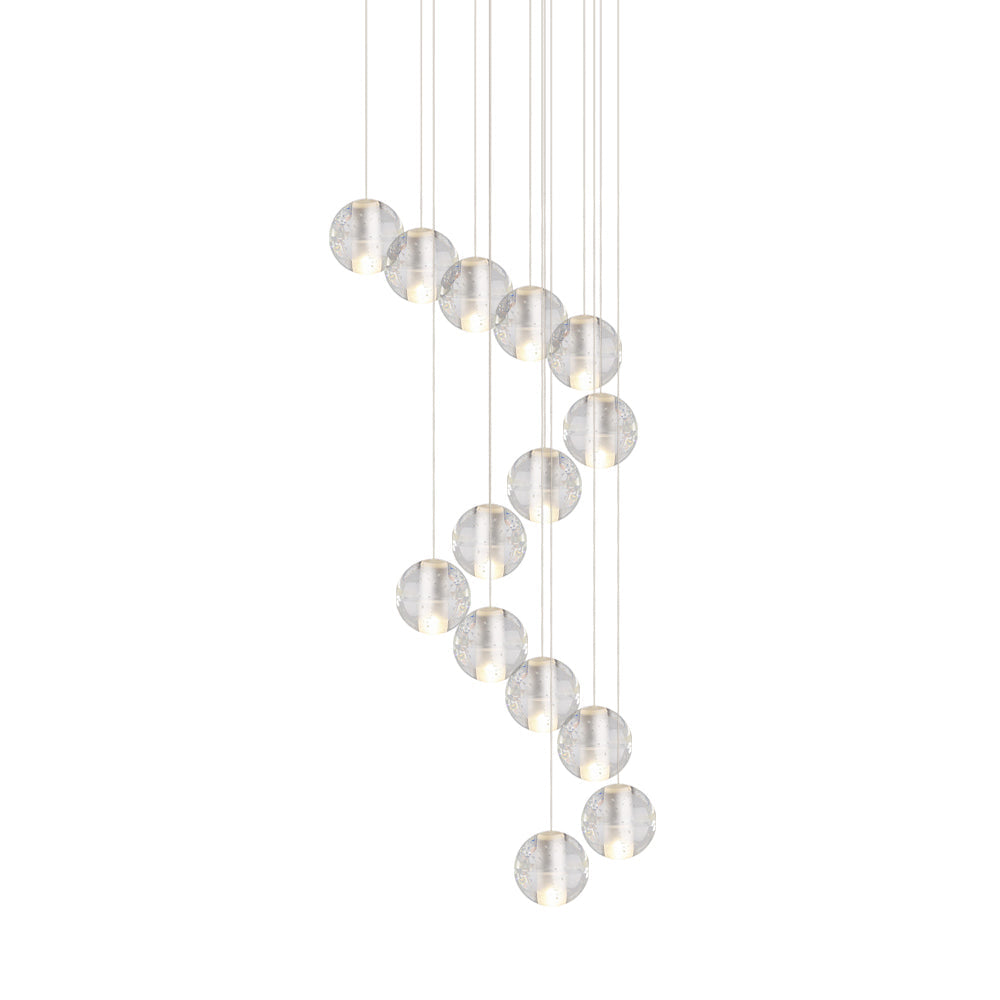 Suspension Cristal Globe Grappe pour Salle à Manger