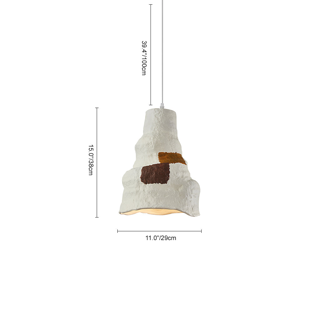 Suspension Wabi Sabi 1 Lumière Géométrique Gris Blanc pour Salle à Manger