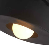Plafonnier cylindrique noir, abat-jour avec ouverture latérale diffusant une lumière