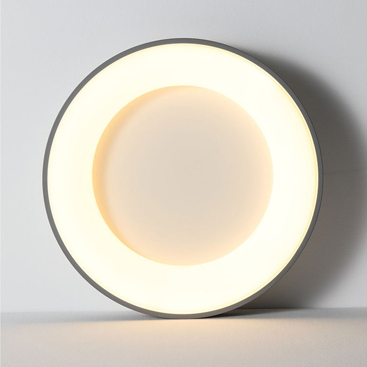 Plafonnier Salon Rond en Métal Gris