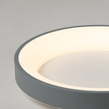 Plafonnier Salon Rond en Métal Gris