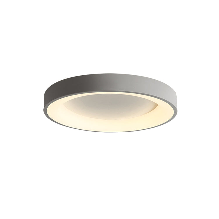 Plafonnier Salon Rond en Métal Gris