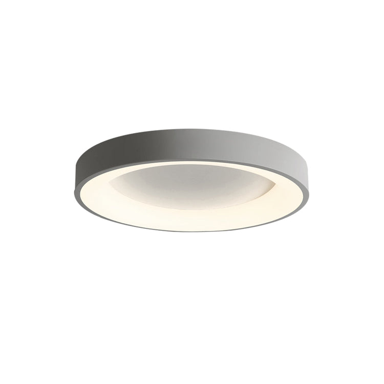 Plafonnier Salon Rond en Métal Gris