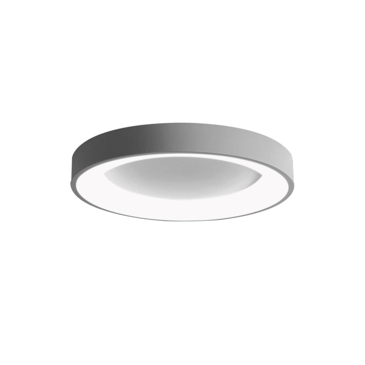 Plafonnier Salon Rond en Métal Gris