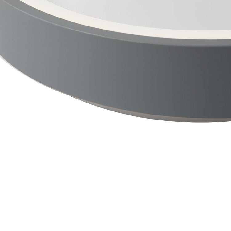 Plafonnier Salon Rond en Métal Gris