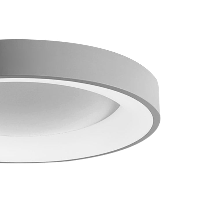 Plafonnier Salon Rond en Métal Gris
