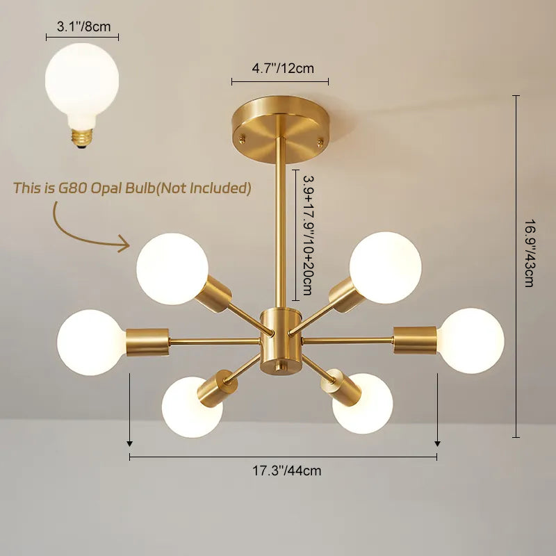 Lustre 6 Lumières Grand Sputnik
