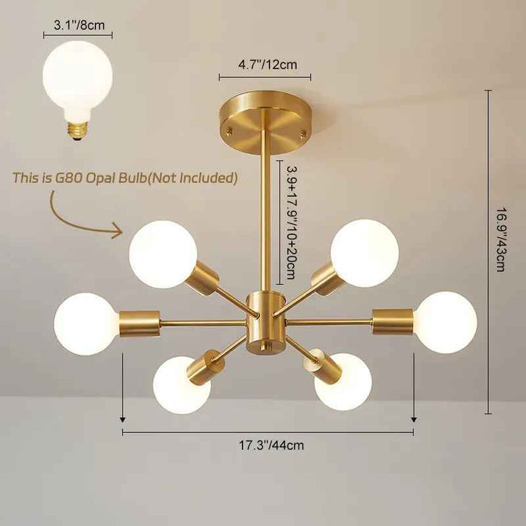 Lustre 6 Lumières Grand Sputnik