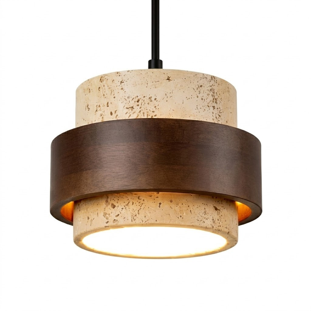 Lampe Suspendue Tavertin en Pierre Naturelle