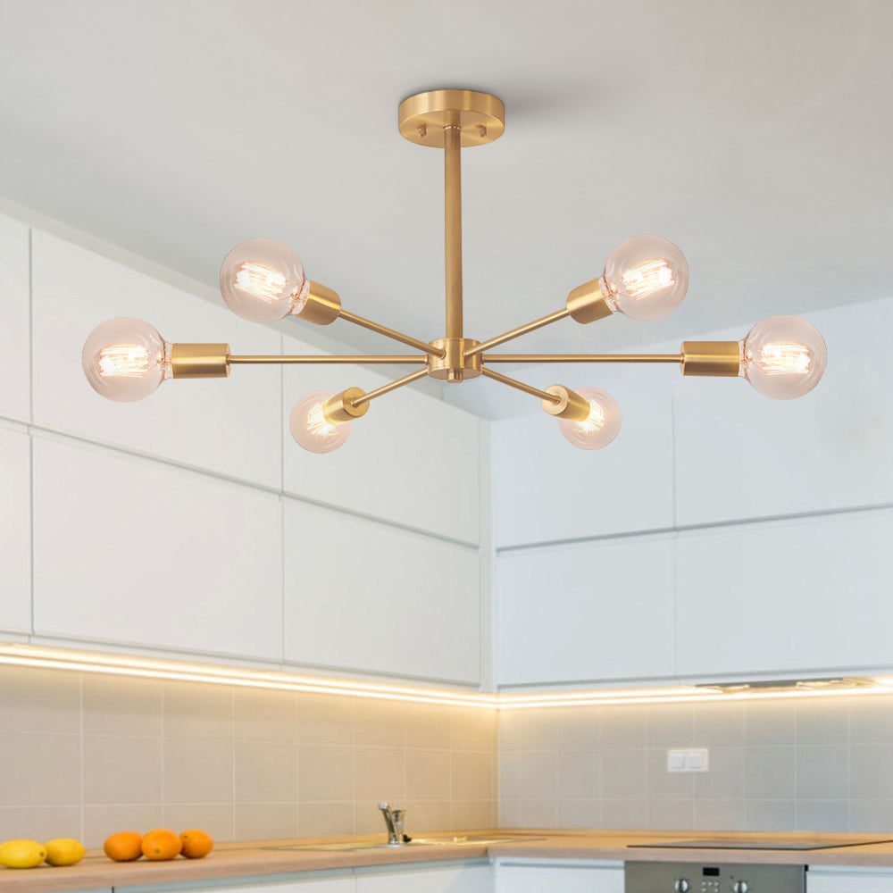 Plafonnier Laiton Moderne Sputnik Semi-Encastré pour Cuisine