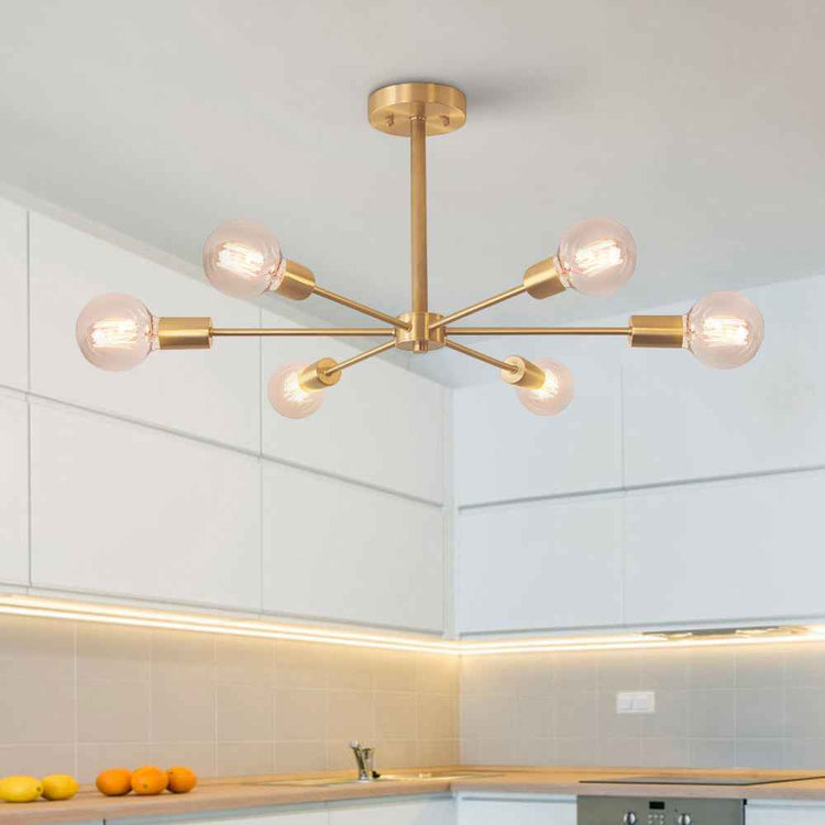 Plafonnier Laiton Moderne Sputnik Semi-Encastré pour Cuisine