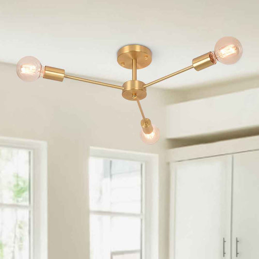 Plafonnier Laiton Moderne Sputnik Semi-Encastré pour Cuisine
