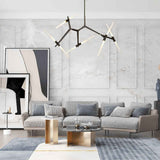 Lustre Verre Moderne 10 Lumières Branche pour Salon