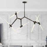 Lustre Verre Moderne 10 Lumières Branche pour Salon