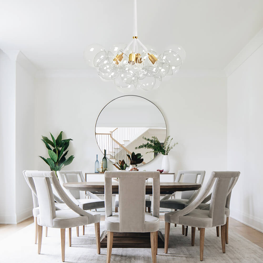Lustre Boule Verre / Moderne Semi-Encastré pour Salle à Manger