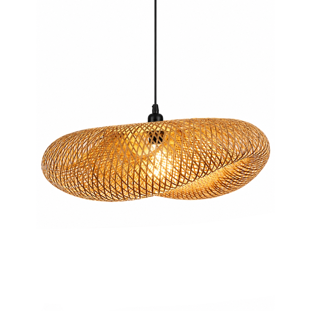 Suspension Rotin style Retro Applatie