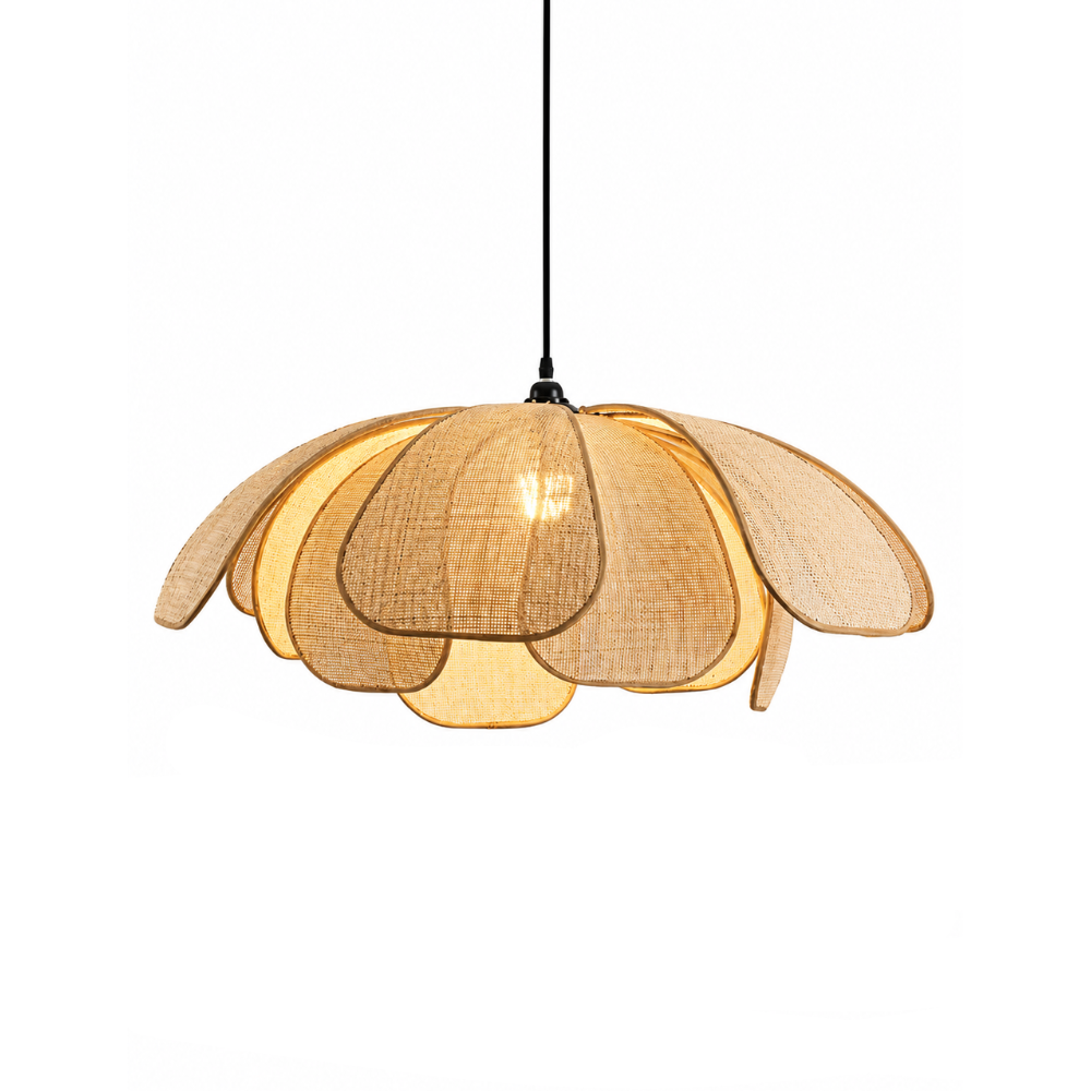 Suspension Rotin en Forme de Fleur