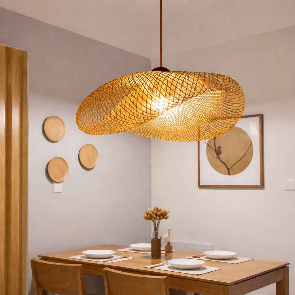 Suspension Bambou style Old Retro