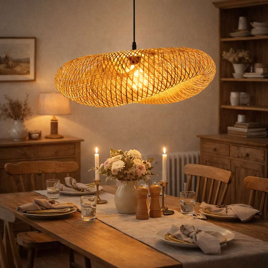 Suspension Bambou style Old Retro