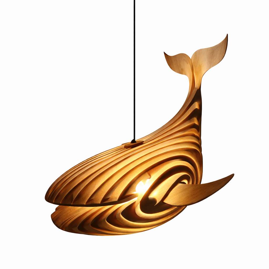 Suspension Bois en Forme Baleine