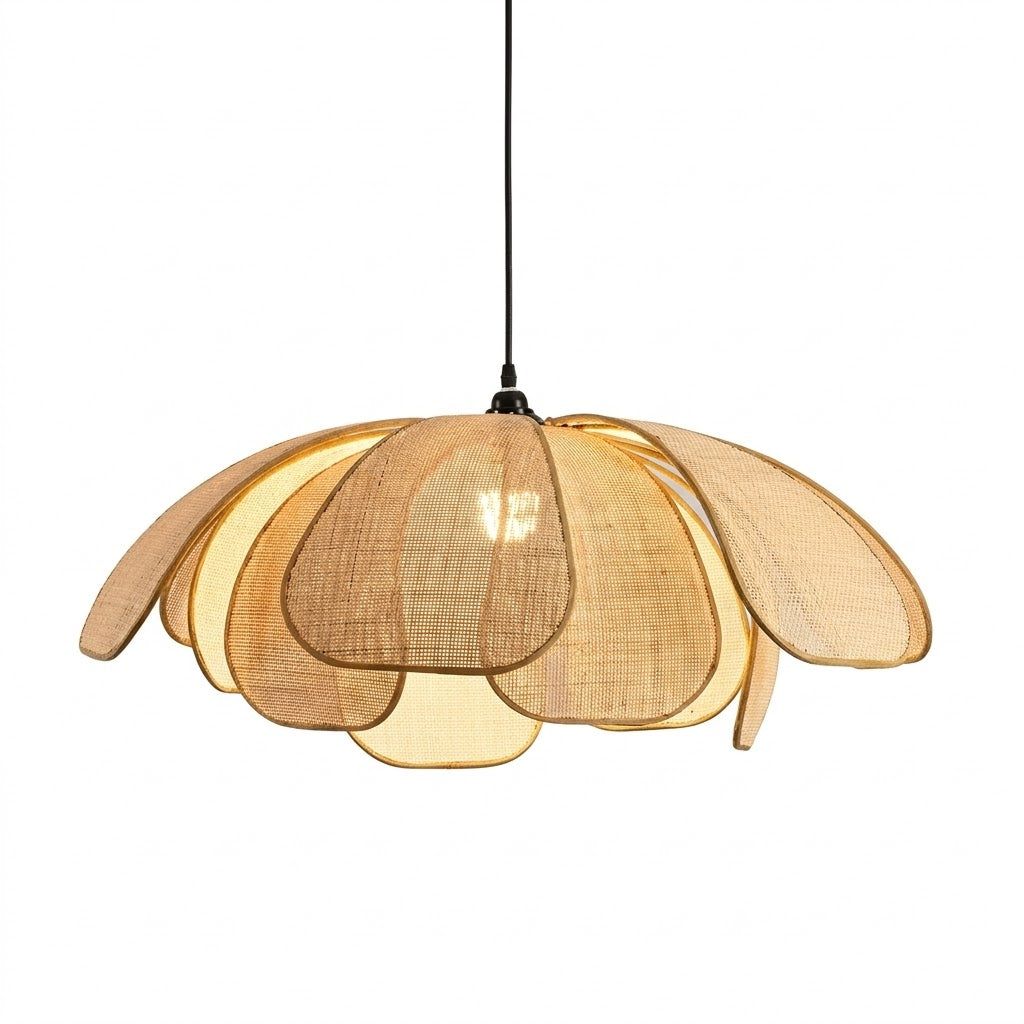 Suspension Rotin en Forme de Fleur
