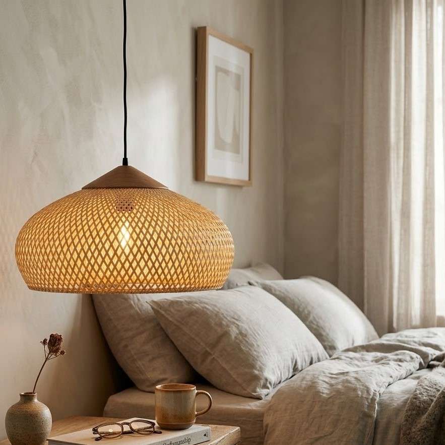 Suspension Rotin style Boheme